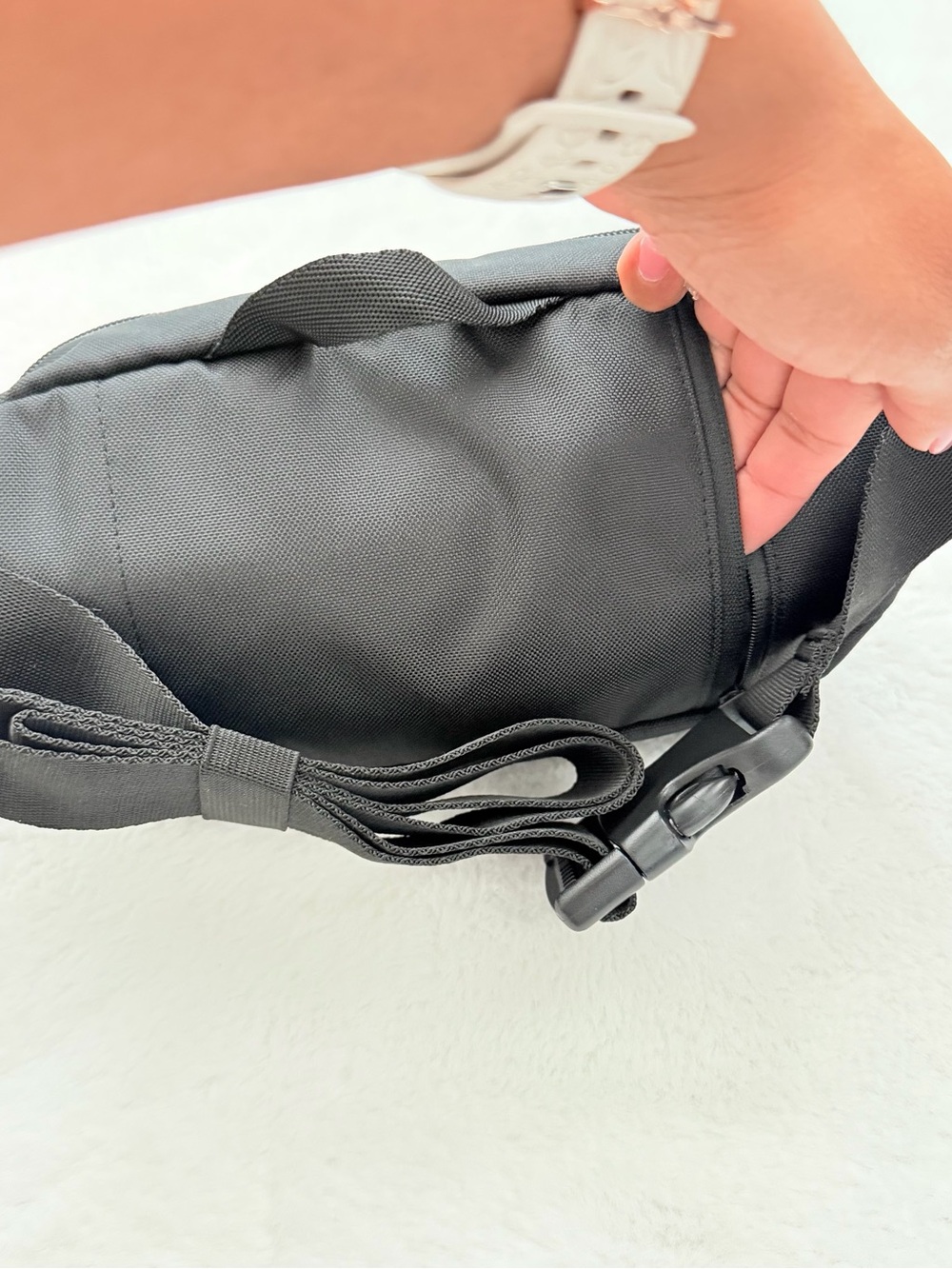 Adidas Black Waist Bag with White Trefoil Logo - Picture 5 of 13